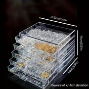 Transparent Jewelry Drawer Organizer Box with 120 Compartments for Rings Earrings and Necklaces