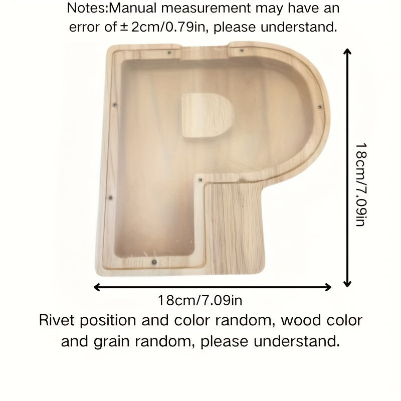 Personalized Wooden Alphabet Letters Set with 26 A-Z Transparent Blocks for Gifts and Home Decor