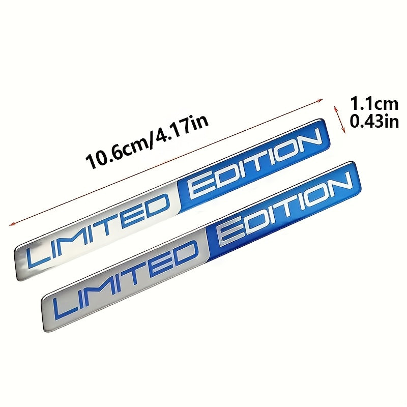 2PCS Car Emblem Badge Sticker Aluminum 3D Trunk Fender Decal Accessories