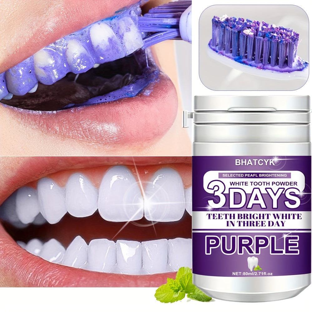 Purple Teeth Cleaning Powder for Daily Oral Care, Deep Polishing Tooth Powder