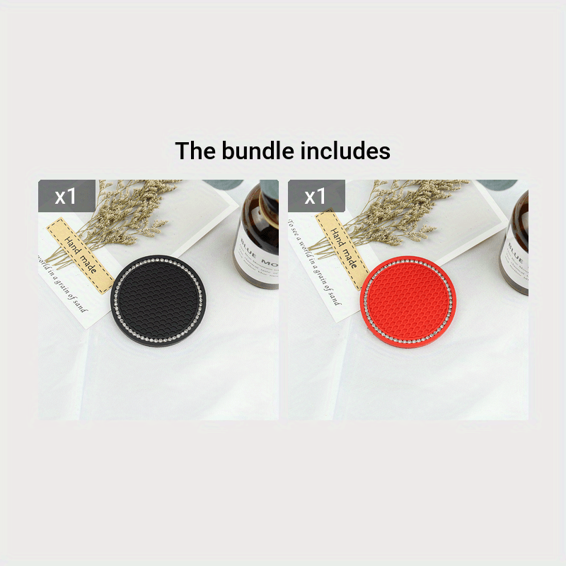 2pcs Rubber Coin Water Cup Pad Non-slip Car Coaster Anti-skid 7cm