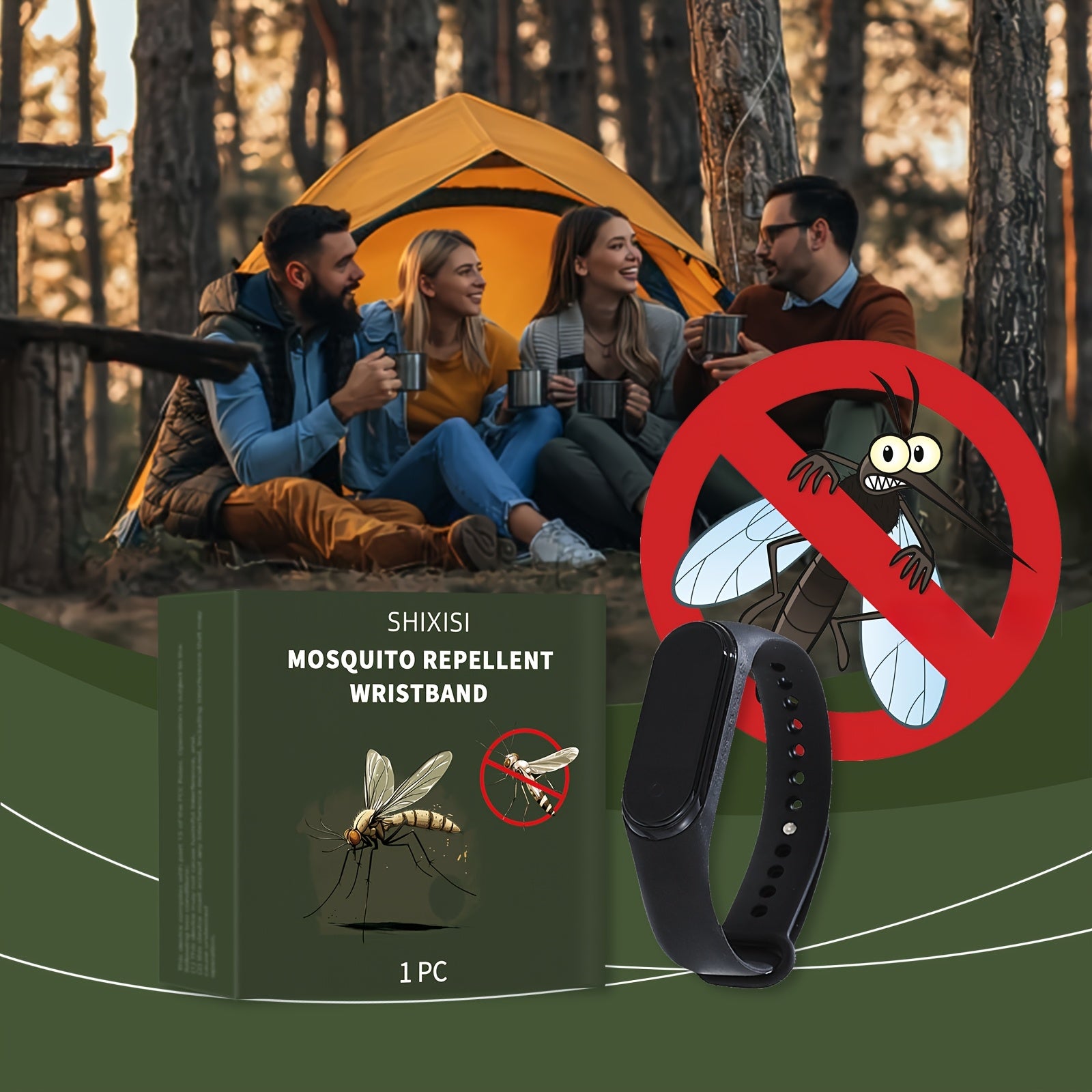 Unisex Silicone Mosquito Repellent Bracelets for Outdoor Camping