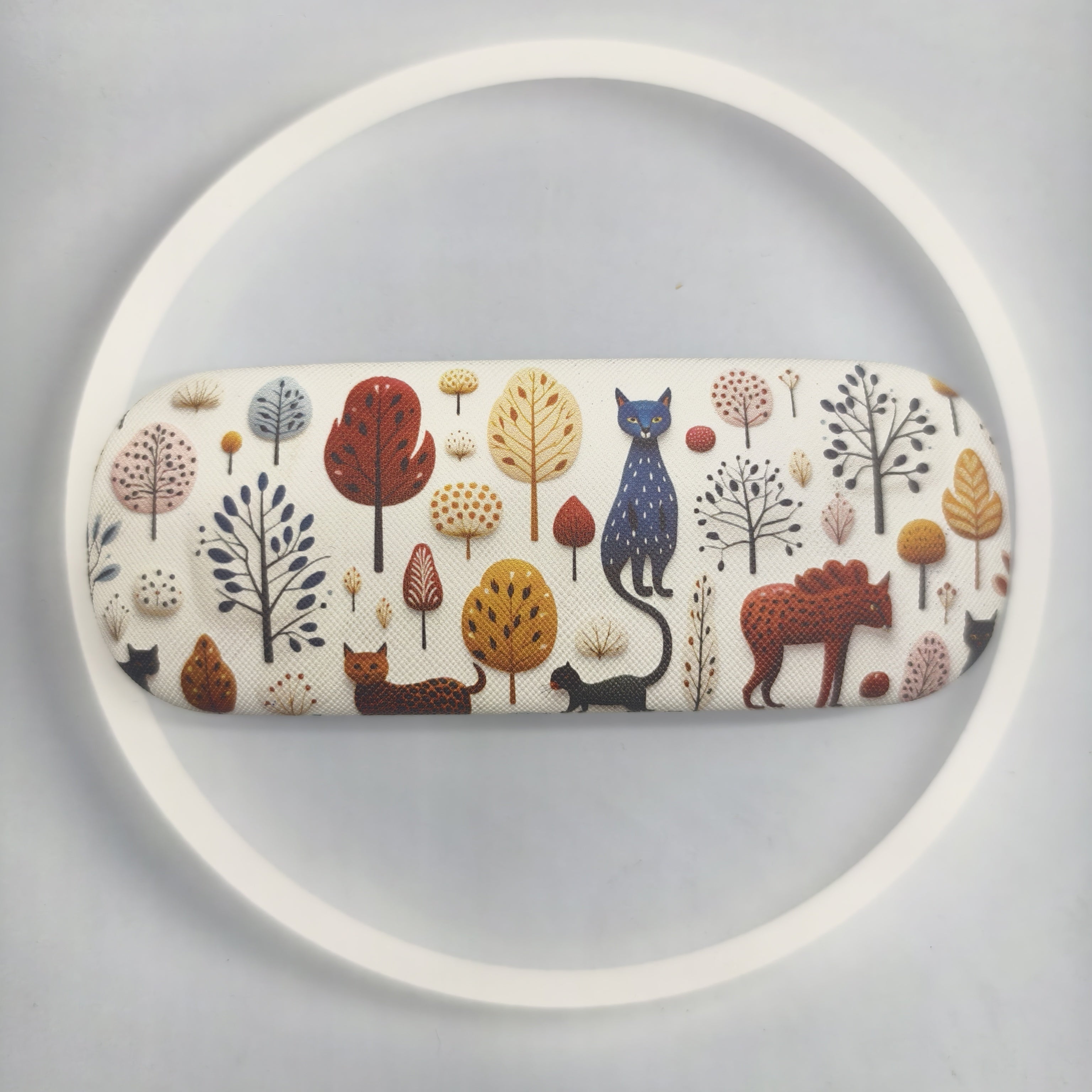 Estuche para gafas con estampado animal, duradero y elegante para mujeres, organizador portátil de almacenamiento