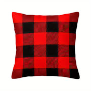 Zippered Plush Buffalo Plaid Pillow Covers Set of 4 Machine Washable Home Decor