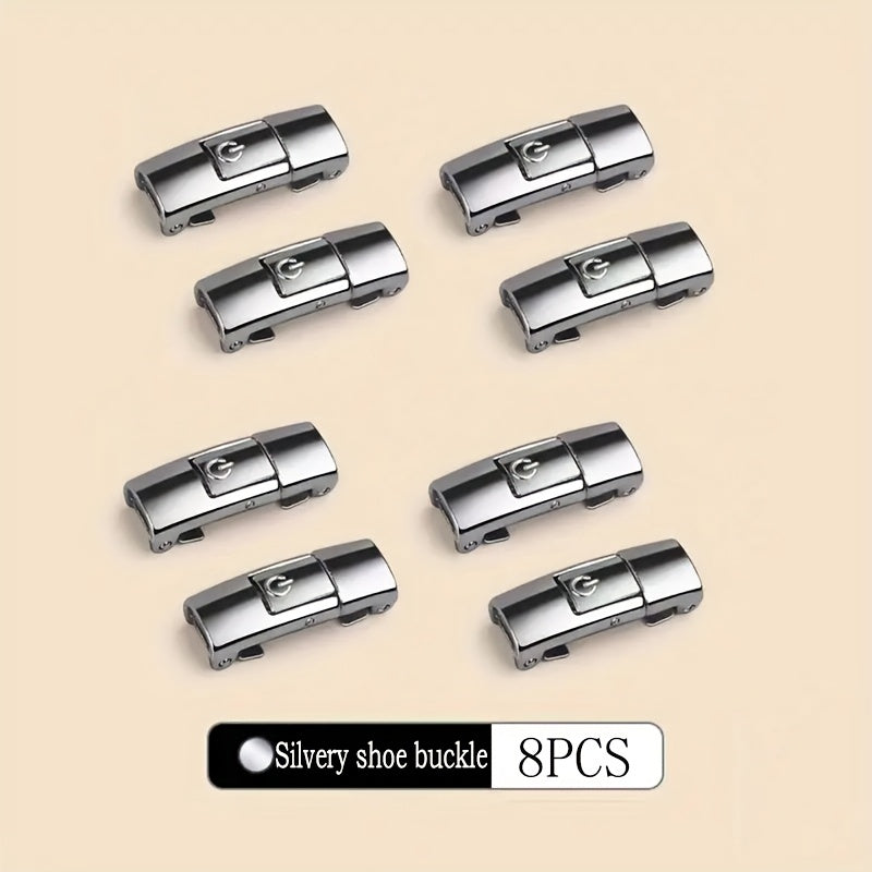 No-Tie Elastic Shoelaces 8mm Flat Secure Press Lock for Sneakers and Casual Shoes