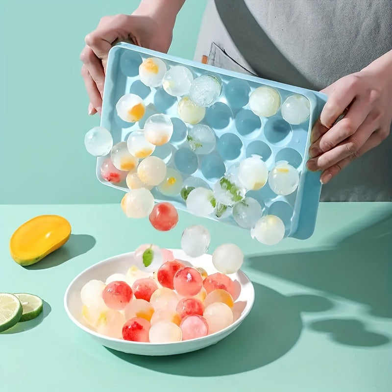 Bandeja de silicona para cubitos de hielo en forma de diamante redondo de 33 cavidades de grado alimentario duradera