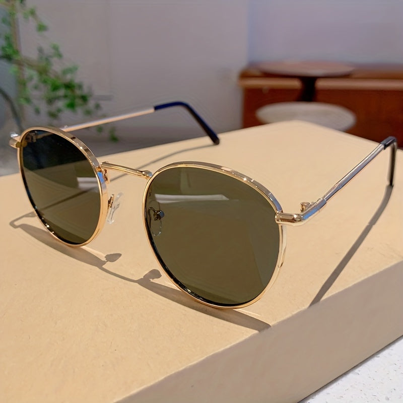 Vintage uslubdagi dumaloq metall quyoshdan himoyalovchi ko‘zoynaklar erkaklar va ayollar uchun haydash, plyaj, yozgi sayohat