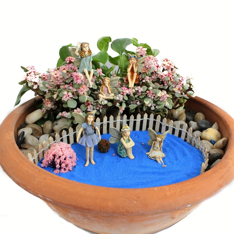 6 Resin Fairy Garden Statues Outdoor No Power Needed