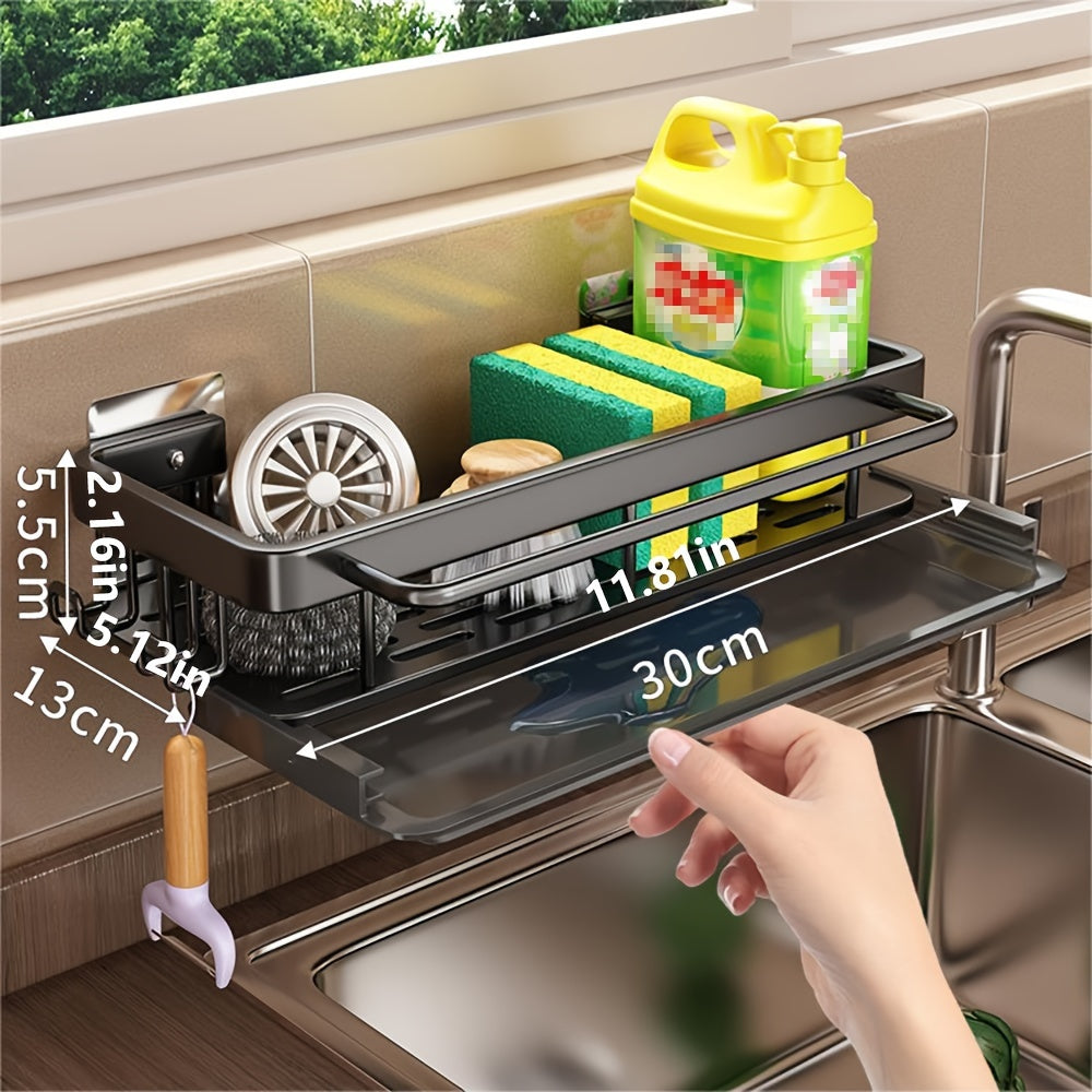 Настенная кухонная полка с встроенной сушилкой для посуды и экономичным дизайном, без необходимости сверлить отверстия. Идеально подходит для хранения кухонных полотенец и других аксессуаров. Отличный многофункциональный органайзер для дома.