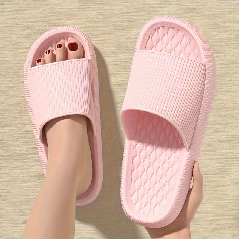 Uniseks EVA yostiqli shippilar, sirpanishga qarshi, ochiq barmoqli sandallar, qora oq