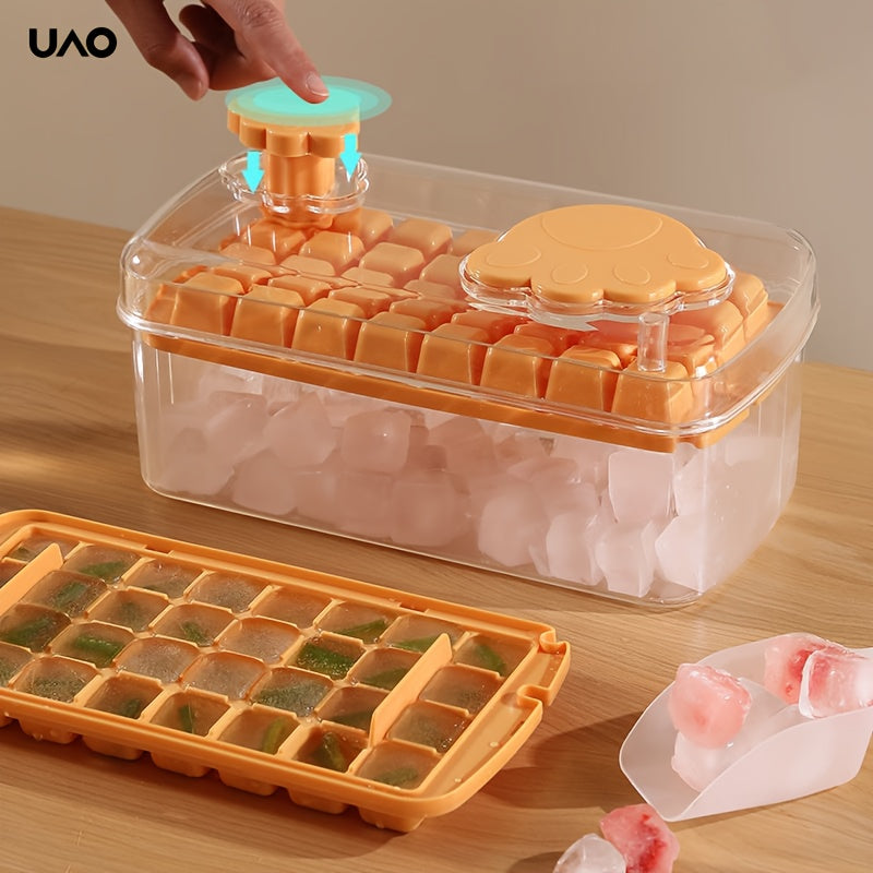 Moldes de silicona de grado alimentario para cubitos de hielo con tapa y diseño de huellas