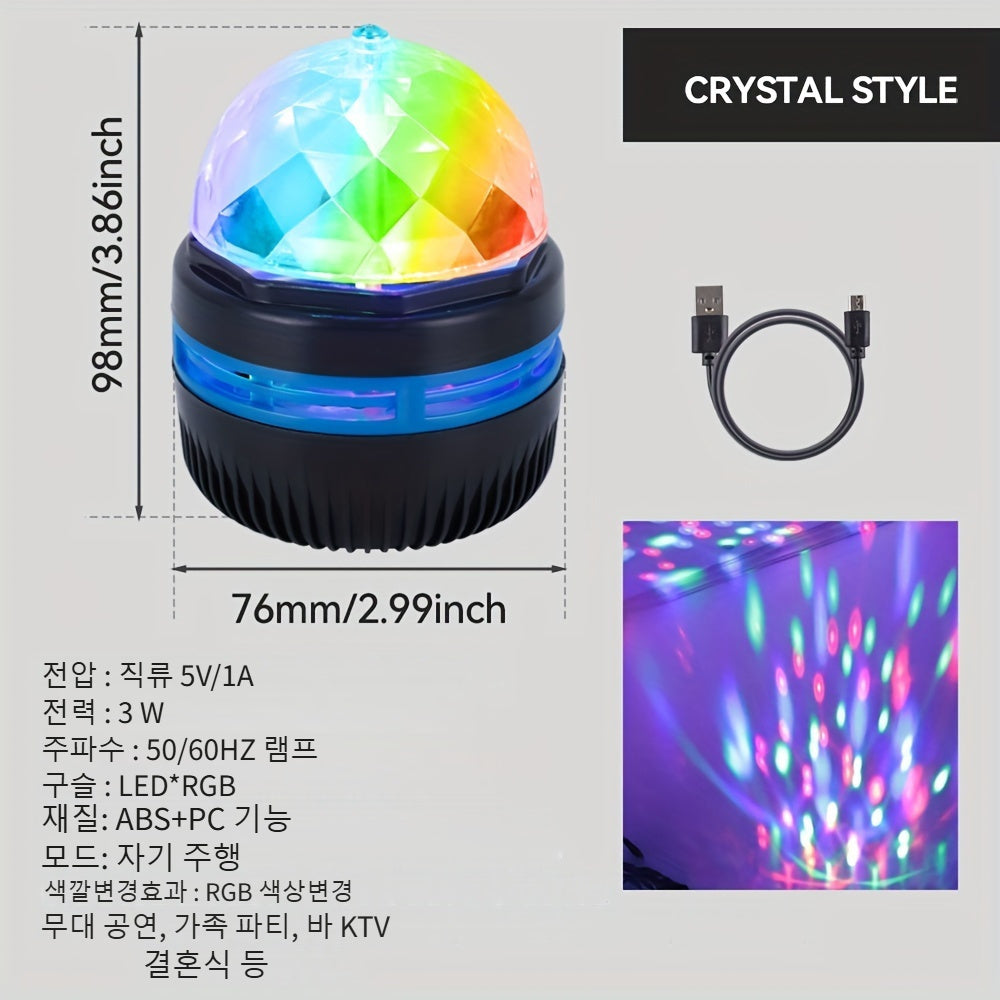 LED Galaxy Projector Lamp with Rotating Magic Ball Light for Bedroom and Party USB Powered Modern Design