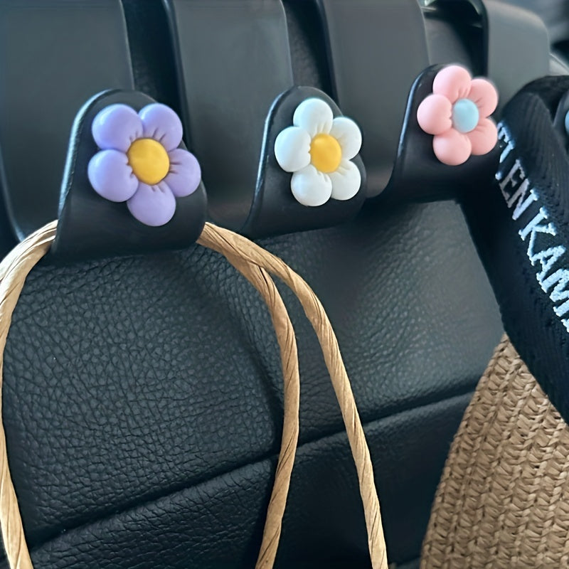 4pcs Car Hooks Multi-Function Backseat Organizer Durable ABS Bright Colors