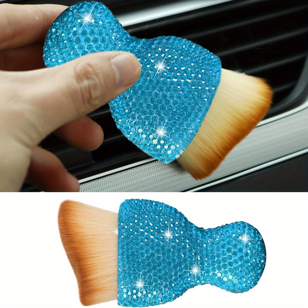 Car Interior Detailing Brush Plastic Dusting Tool Soft Bristle Compact