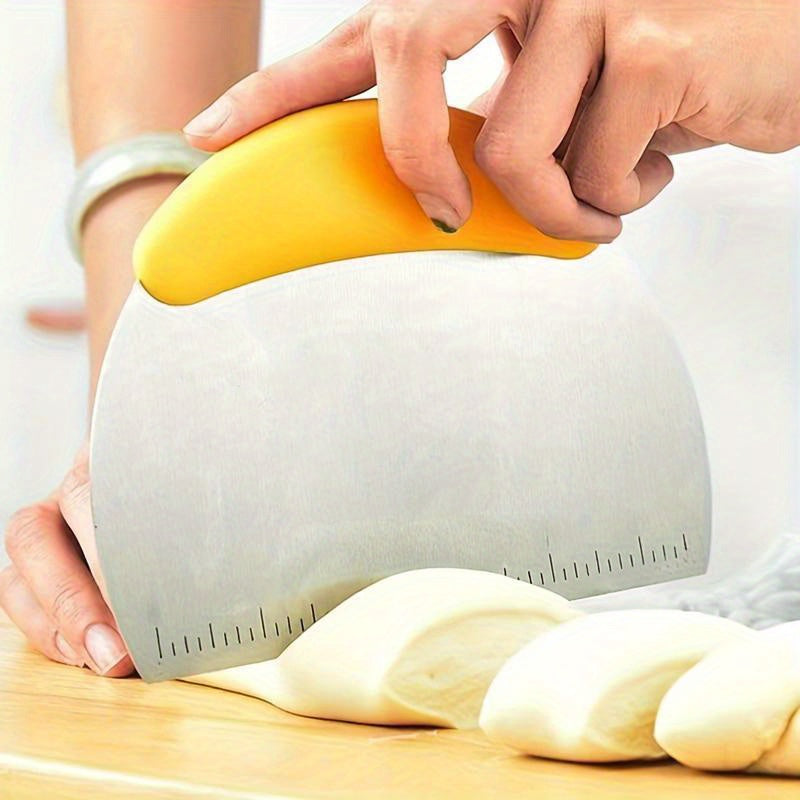 Stainless Steel Semi-Circular Dough Scraper for Baking and Noodle Dough