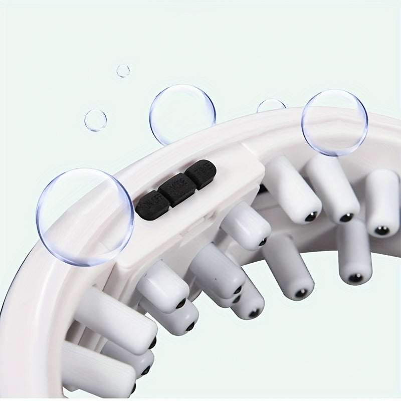 White Portable Electric Eye Massager with Vibrating Eyemask Adjustable Headband No Battery Required for Home Use