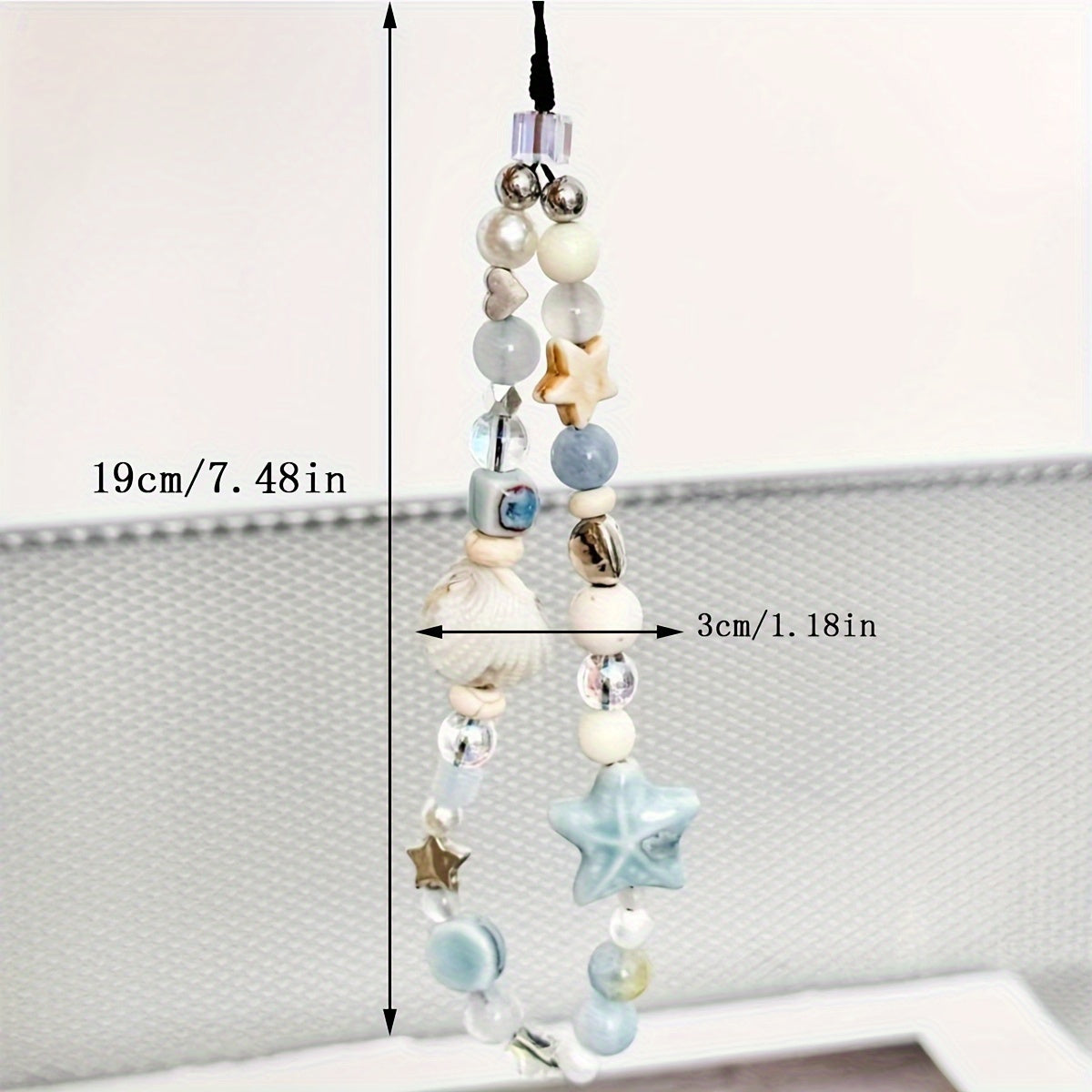 Blue Star Shell Bead Phone Strap for Women and Girls Suitable for Bags and Phone Cases