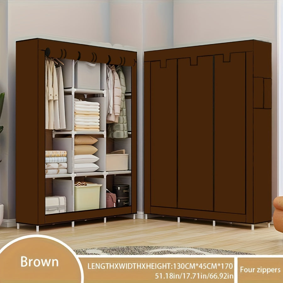 Шкаф с регулируемыми полками - современный дизайн, легкая сборка, многофункциональное решение для хранения в спальне и доме, ширина 129,54 см x высота 170,18 см