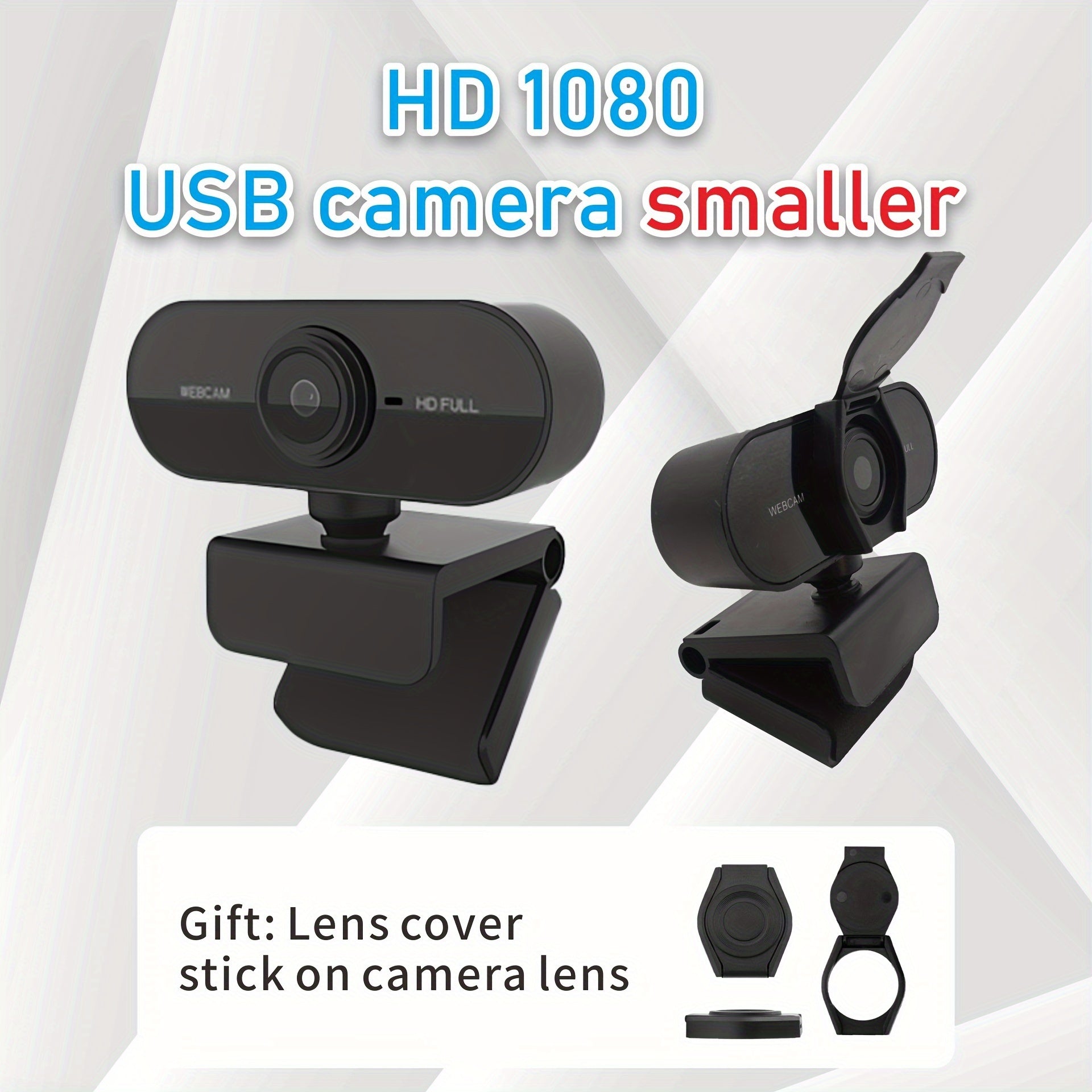 1080P Mini USB Webcam with Built-in Microphone Auto Exposure Manual Focus for Computer Conference Classroom