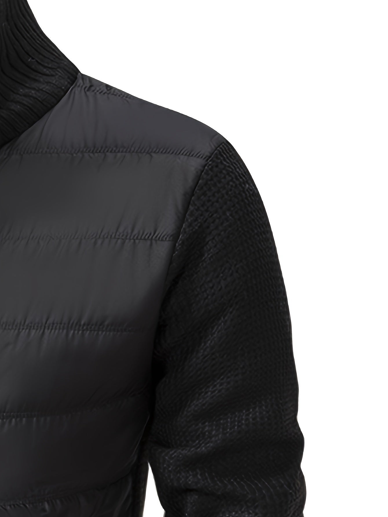 Men's Light Gray Polyester Casual Knit Jacket with Mandarin Collar for Hiking and Outdoor Activities