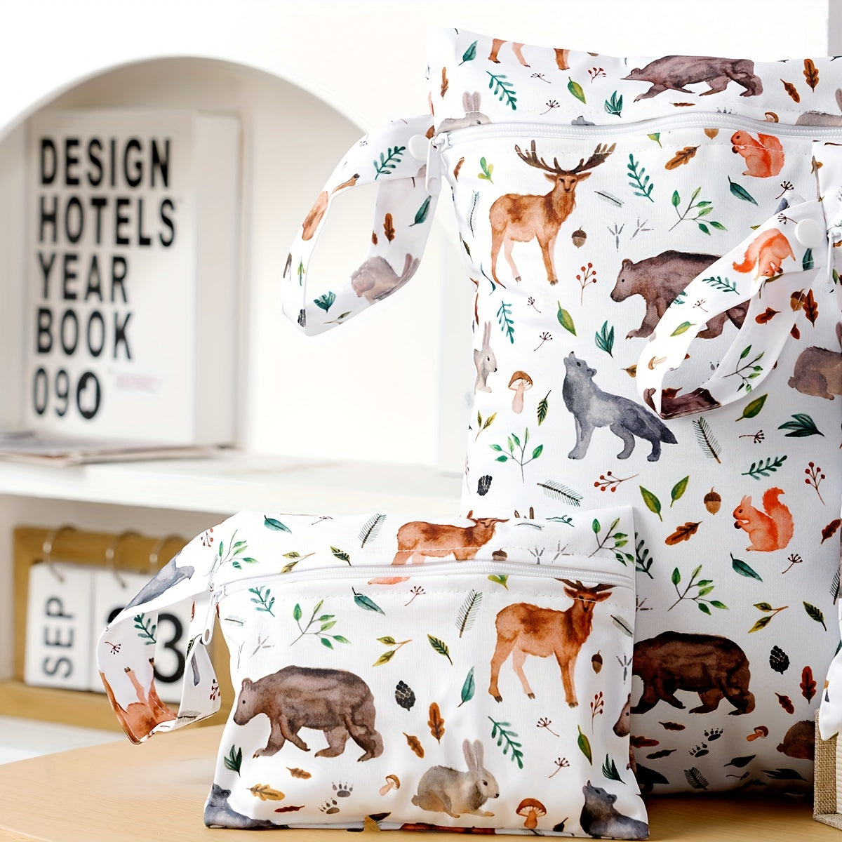 Set of 3 Waterproof Cloth Diaper Bags Reusable Washable Storage Pouches