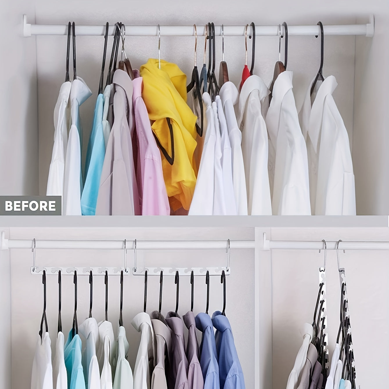 6-Hole Metal Clothes Hanger Durable Space-Saving Wardrobe Organizer
