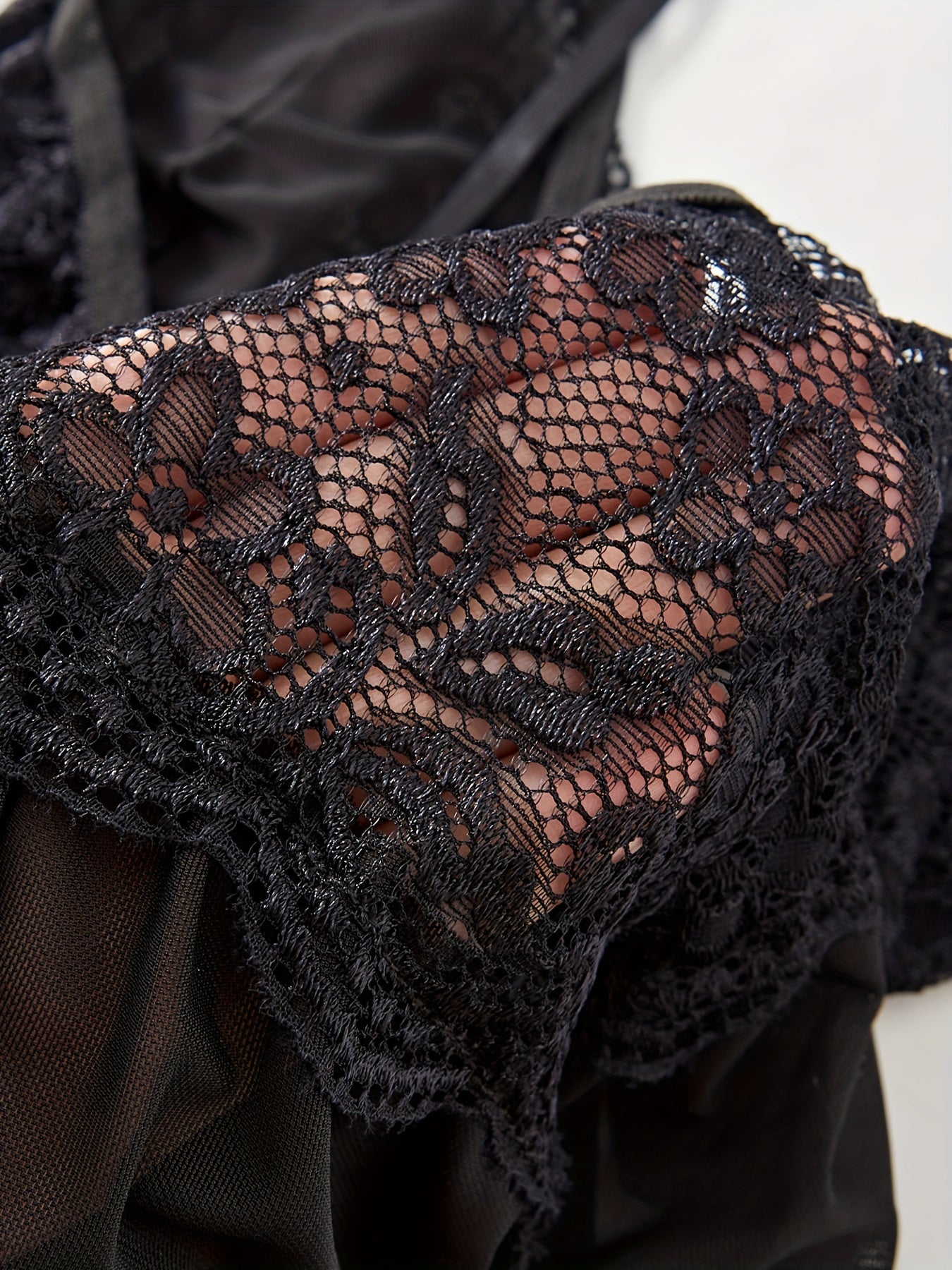 Women’s Nightgown with Lace Detail and Knit Fabric Solid Color Sleepwear