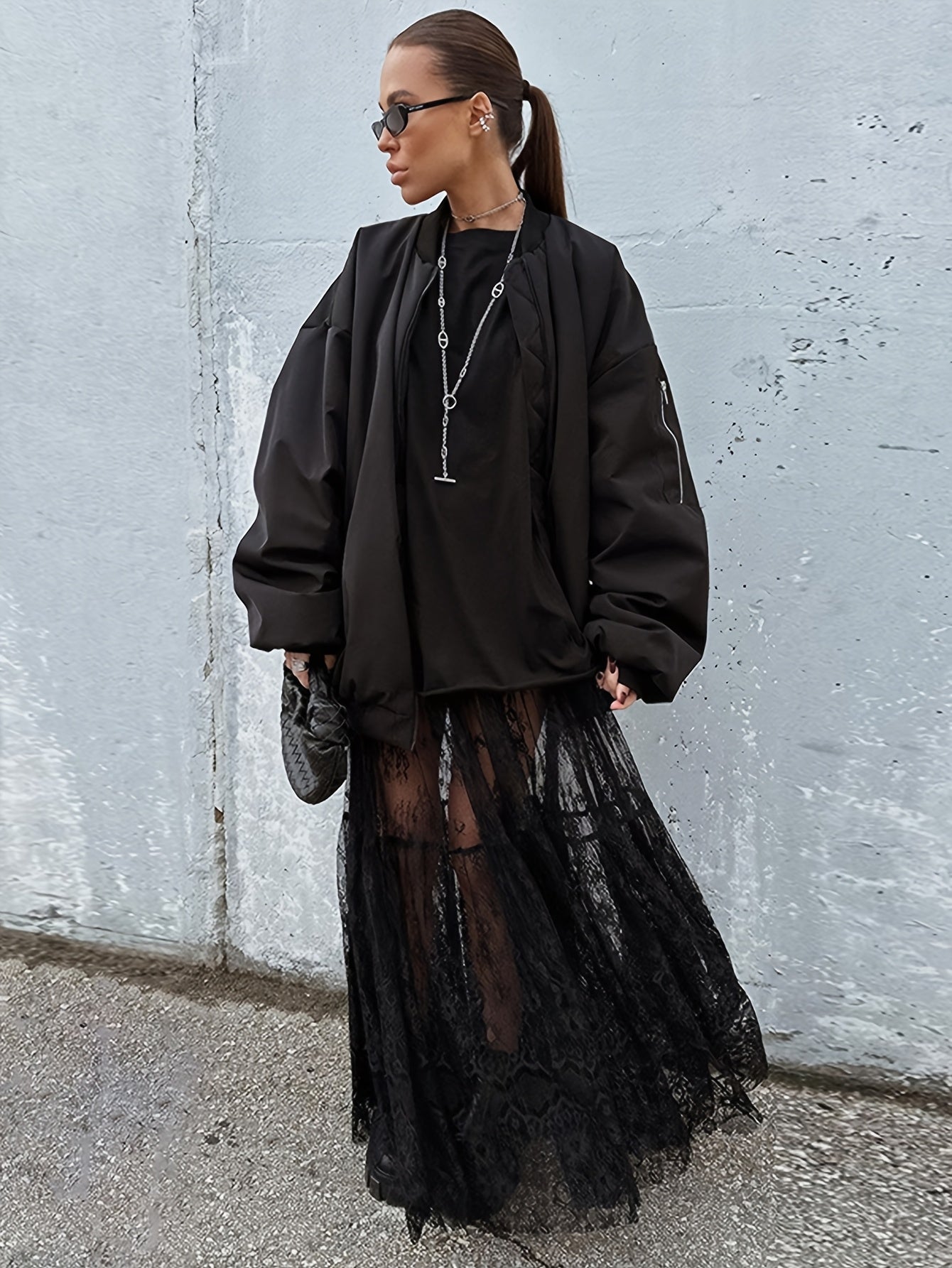 Plus Size Women's Lace Midi Dress Black Red Floral Lightweight Semi-Sheer Elegant Evening Formal