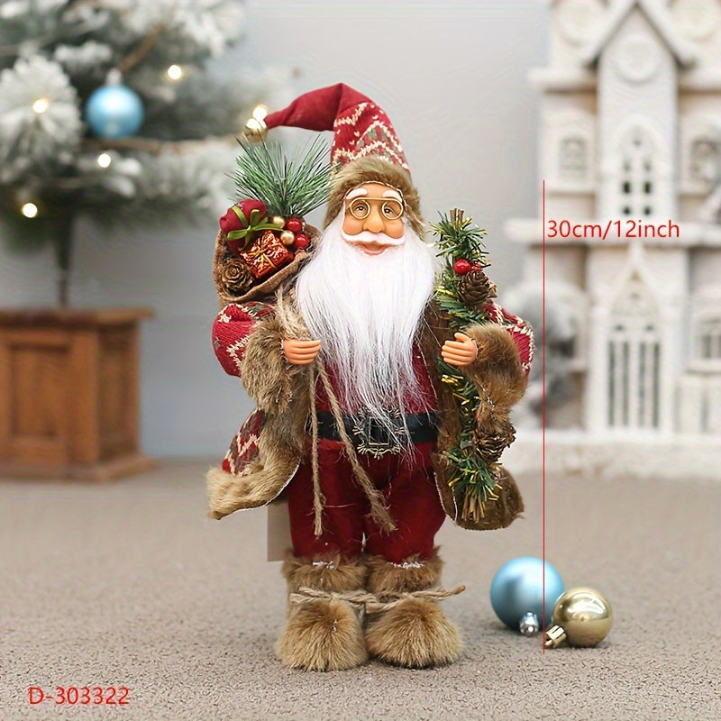 figura decorativa de Santa Claus para Navidad de 12 pulgadas con botas de nieve para vacaciones y Año Nuevo en casa o negocio