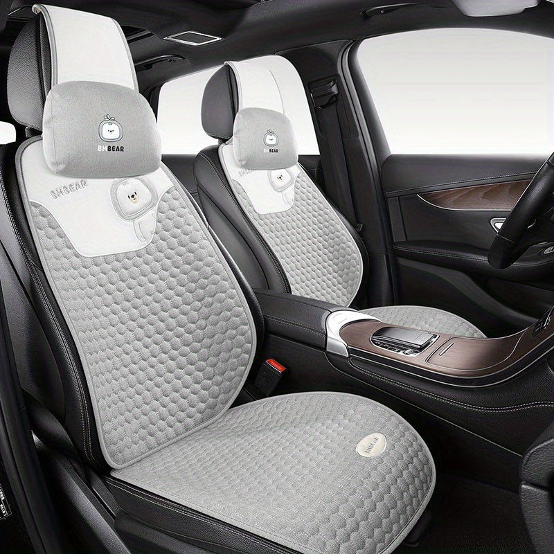 Universal 5-Seat Car Seat Covers Breathable Polyester All-Season Diamond Array
