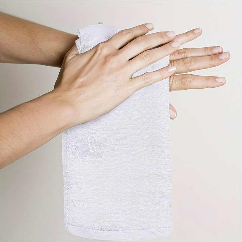 12-Piece White Cotton Washcloths Set Lightweight and Absorbent for Bathroom