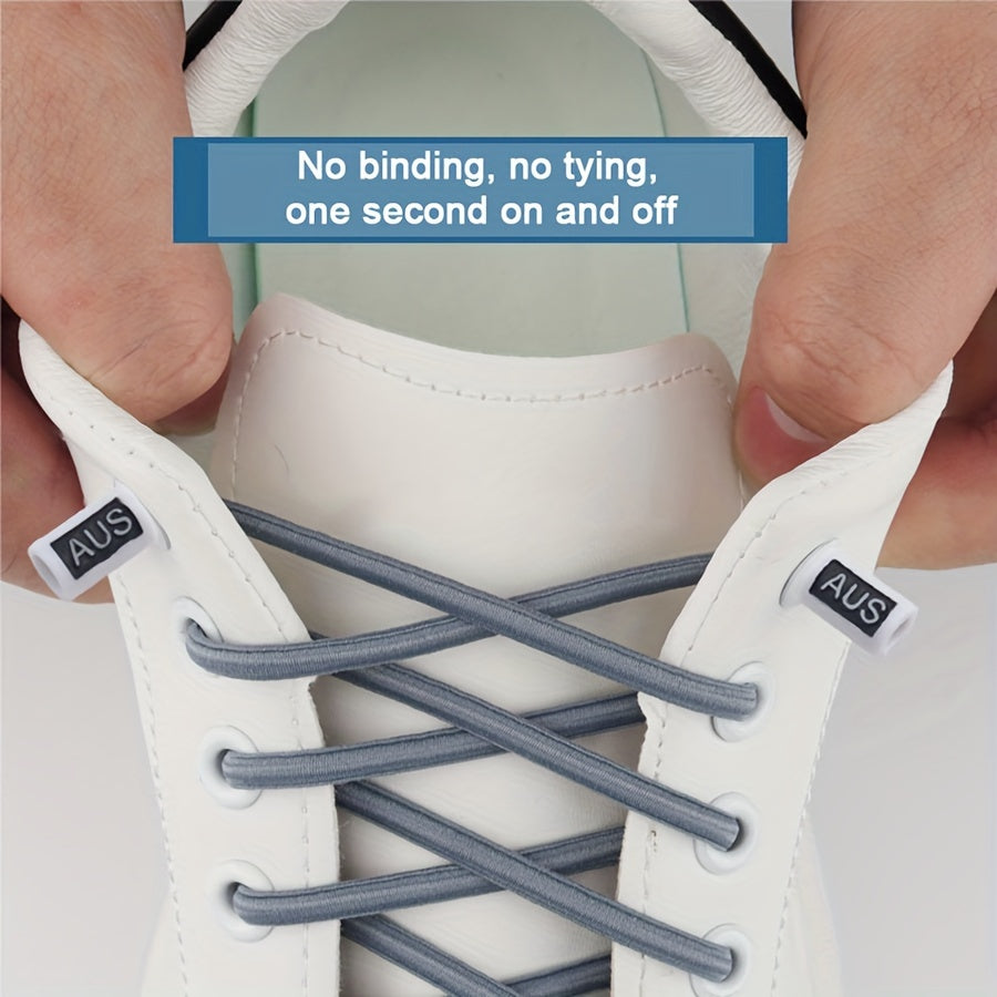 Kids Elastic No-Tie Shoelaces with Alloy Buckle for Easy Slip-On