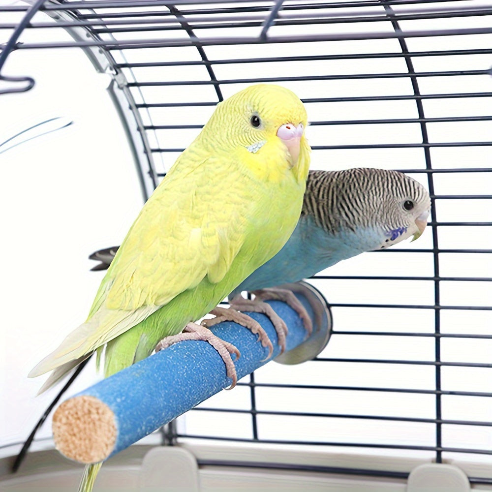 Bird Toy Wooden Grinding Claw Stick for Parrots Cage Perch Station Random Color