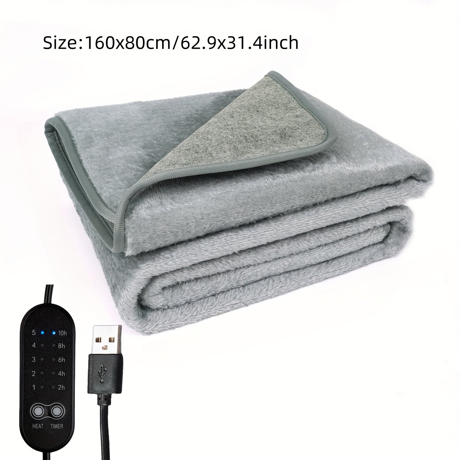 Manta eléctrica con temporizador y control de temperatura para cama individual o doble