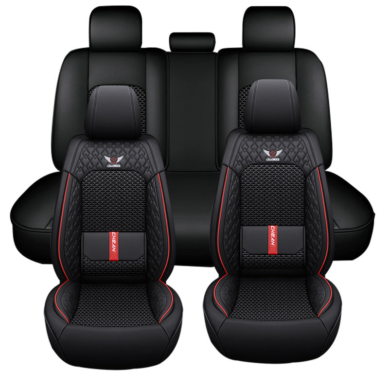 Universal Fit Faux Leather Car Seat Covers Full Set for 5 Seats All-Season Sponge Filled