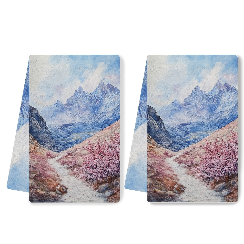 2 Pieces Ultra Soft Kitchen Towels 16x24 Inches Highly Absorbent Dish Towels
