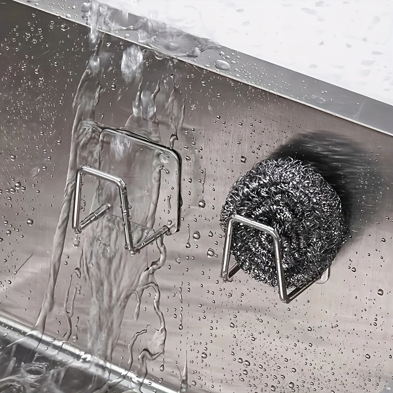 Oshxona uchun zanglamas gubka ushlagich - Oson o'rnatish, gubkalar va idish tozalagichlar uchun yopishqoq tokcha, suyuqlikni to'kib tashlash uchun qulay saqlash yechimi