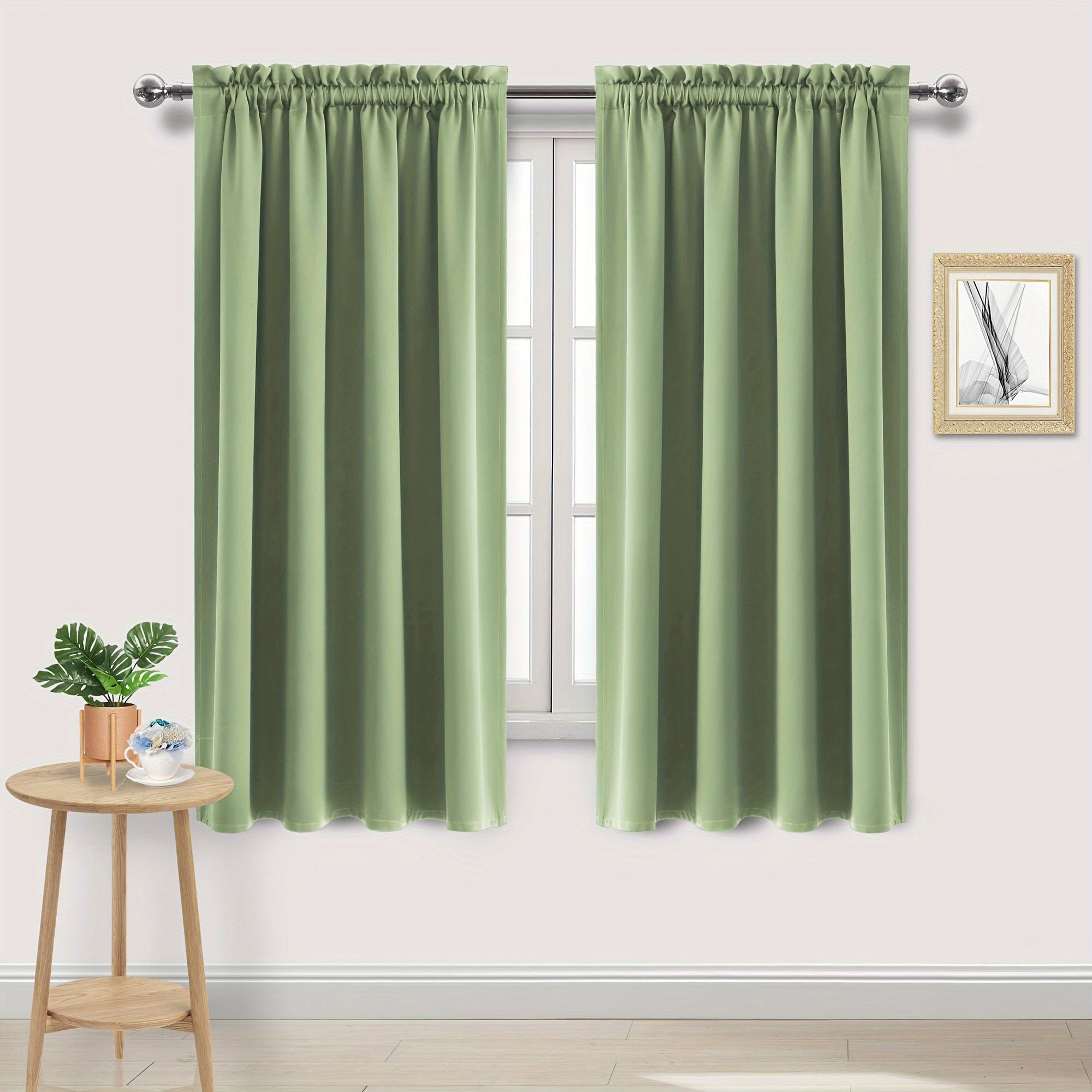 Blackout Curtains with Rod Pocket for Bedroom and Living Room Darkening UV Blocker