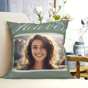 Custom Photo Pillowcase Hugs From Heaven Design 45.72x45.72 cm Soft Fabric Invisible Zipper