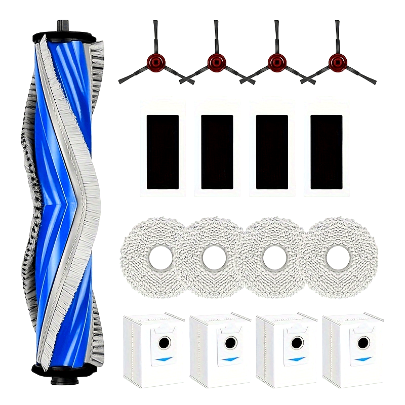 Set of 17 Robot Vacuum Accessories for Ecovacs Deebot T30S T30S Pro Includes Main Brush Filters Wipes Side Brushes Dust Bags