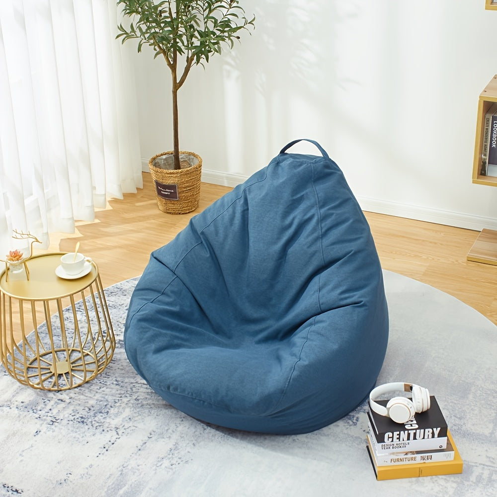 Art Deco Linen Bean Bag Chair Cover with Handles Soft Durable Fabric for Living Room