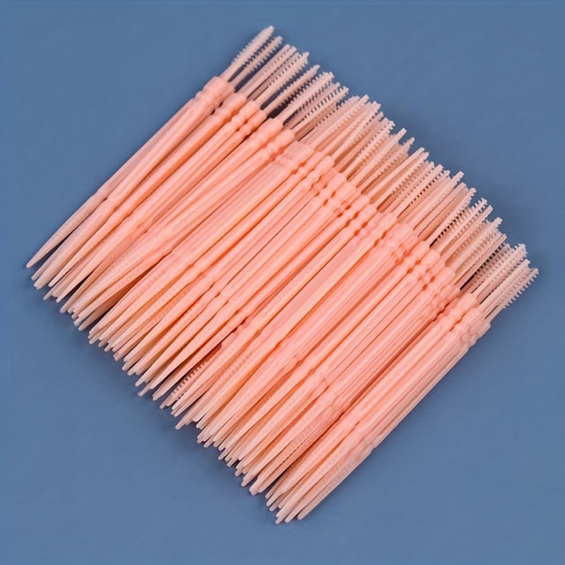 100 Pack Double-Head Interdental Toothbrushes for Oral Cleaning