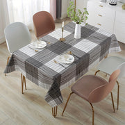 Rectangular PVC Tablecloth Waterproof Heat-Resistant Durable Plaid Design