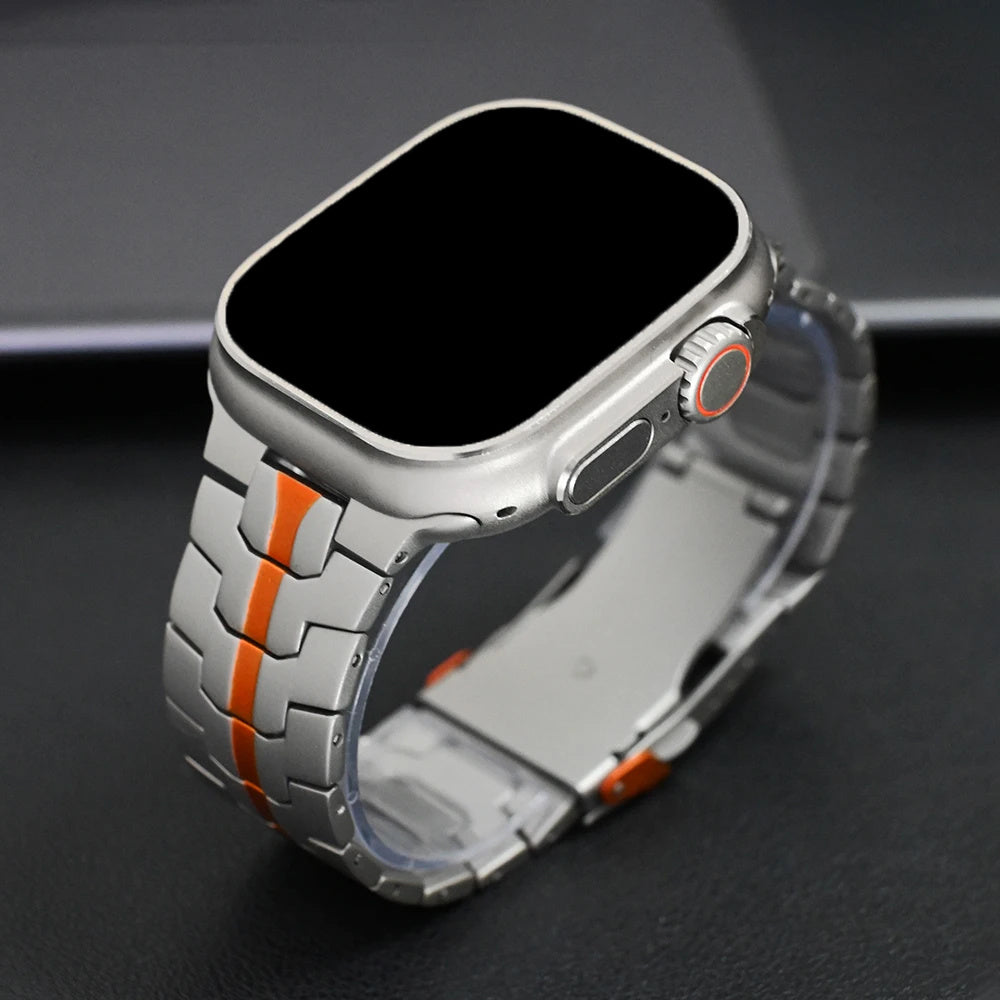 Men's Titanium Smartwatch Band for Apple Watch 49mm 46mm Compatible with Series 4 5 6 7 8 9 10 Ultra 2
