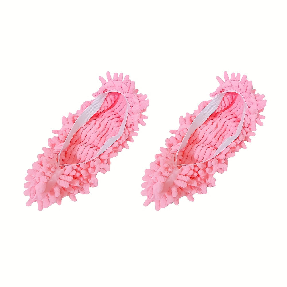 2 ta yumshoq qayta ishlatiladigan mopp poyabzal to'plami, mato poyabzal qoplamalari bilan, yuviladigan chang tozalash va tozalash poyabzallari uy pollari uchun