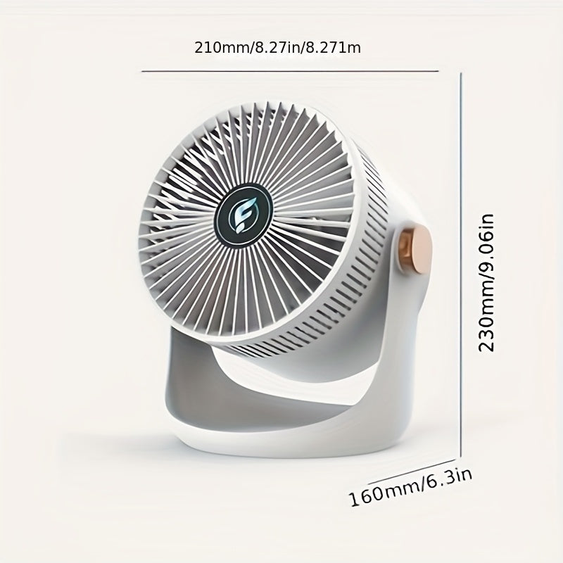 Rechargeable Smart Home Fan with USB, Desktop and Wall Mount, Indoor Outdoor