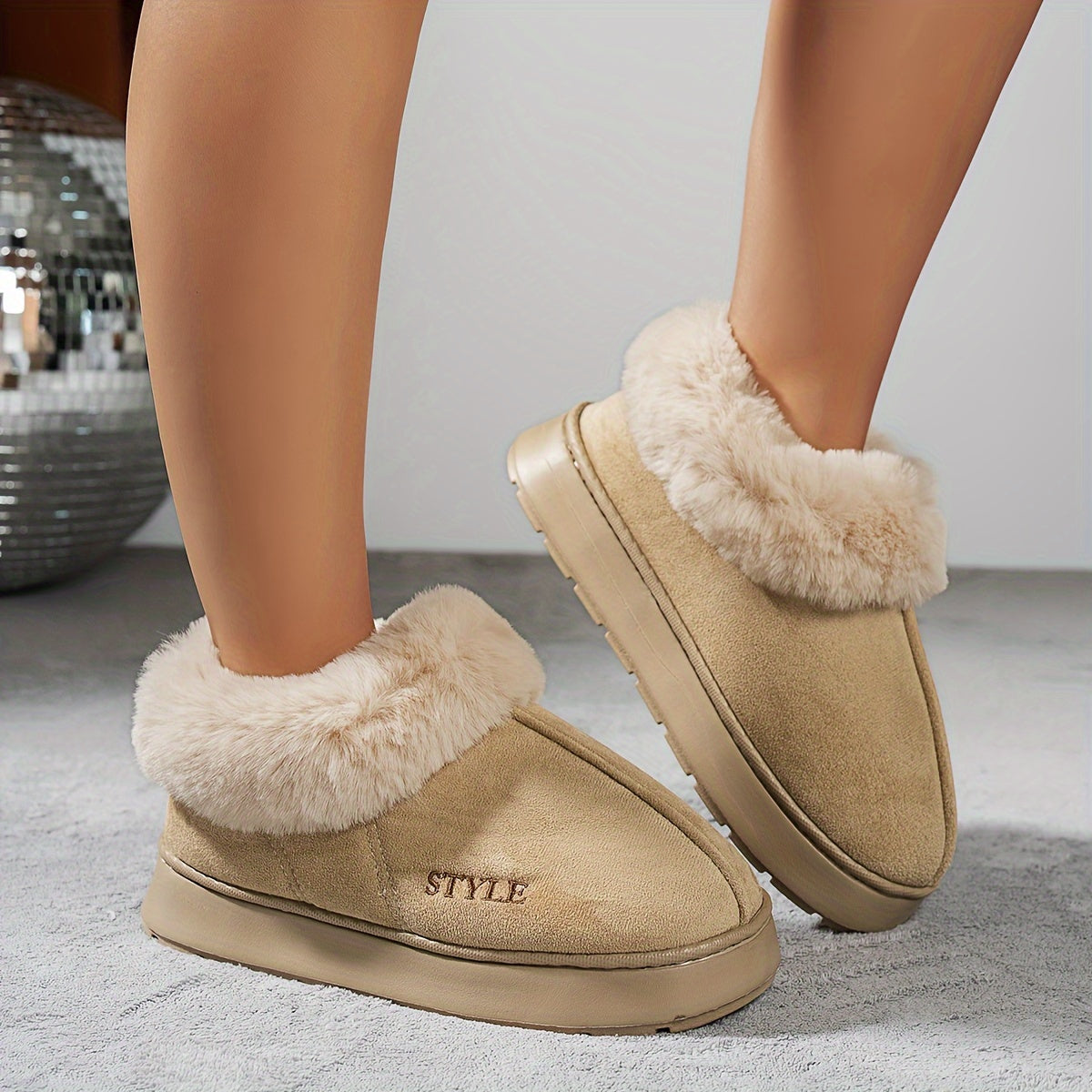 Women's Winter Velvet Fluffy Warm Indoor Non-slip Slippers