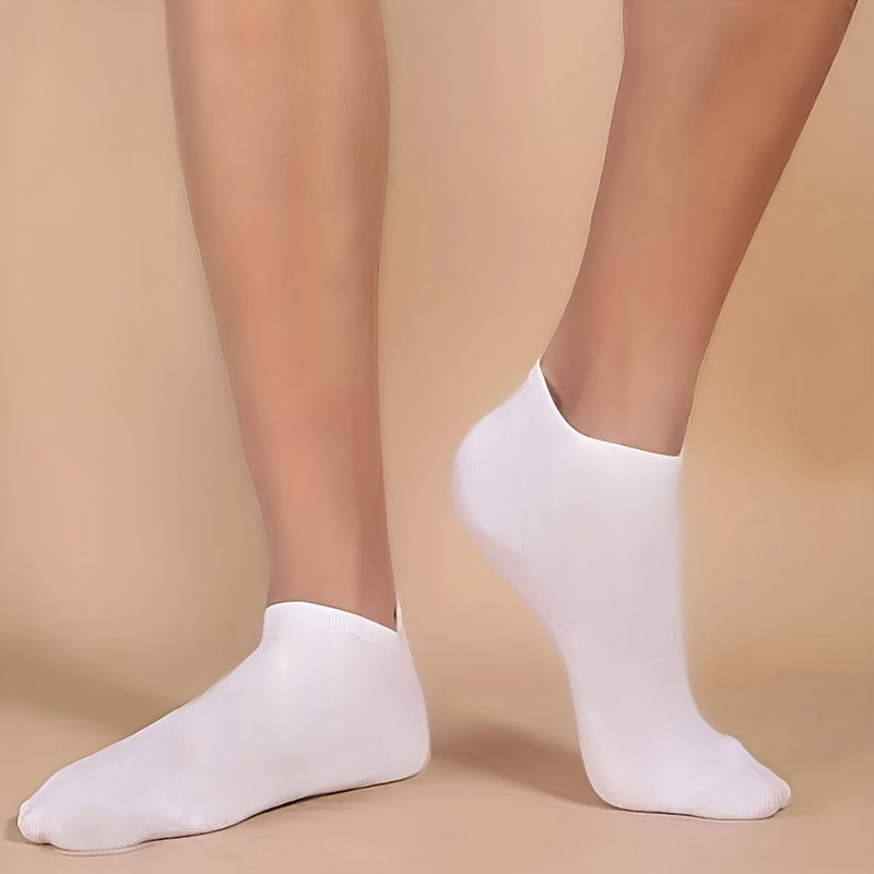 Unisex Ankle Socks 10 Pairs Lightweight Solid Color Polyester Spandex