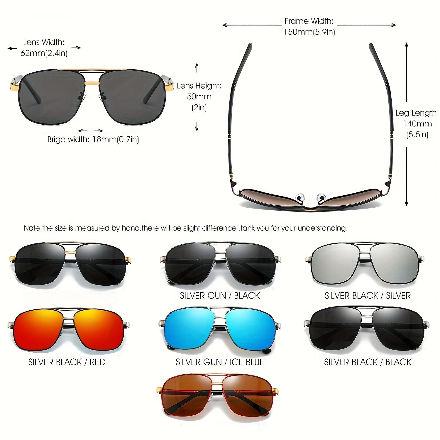 Men's Polarized Square Outdoor Sports Sunglasses for Riding Driving Fishing