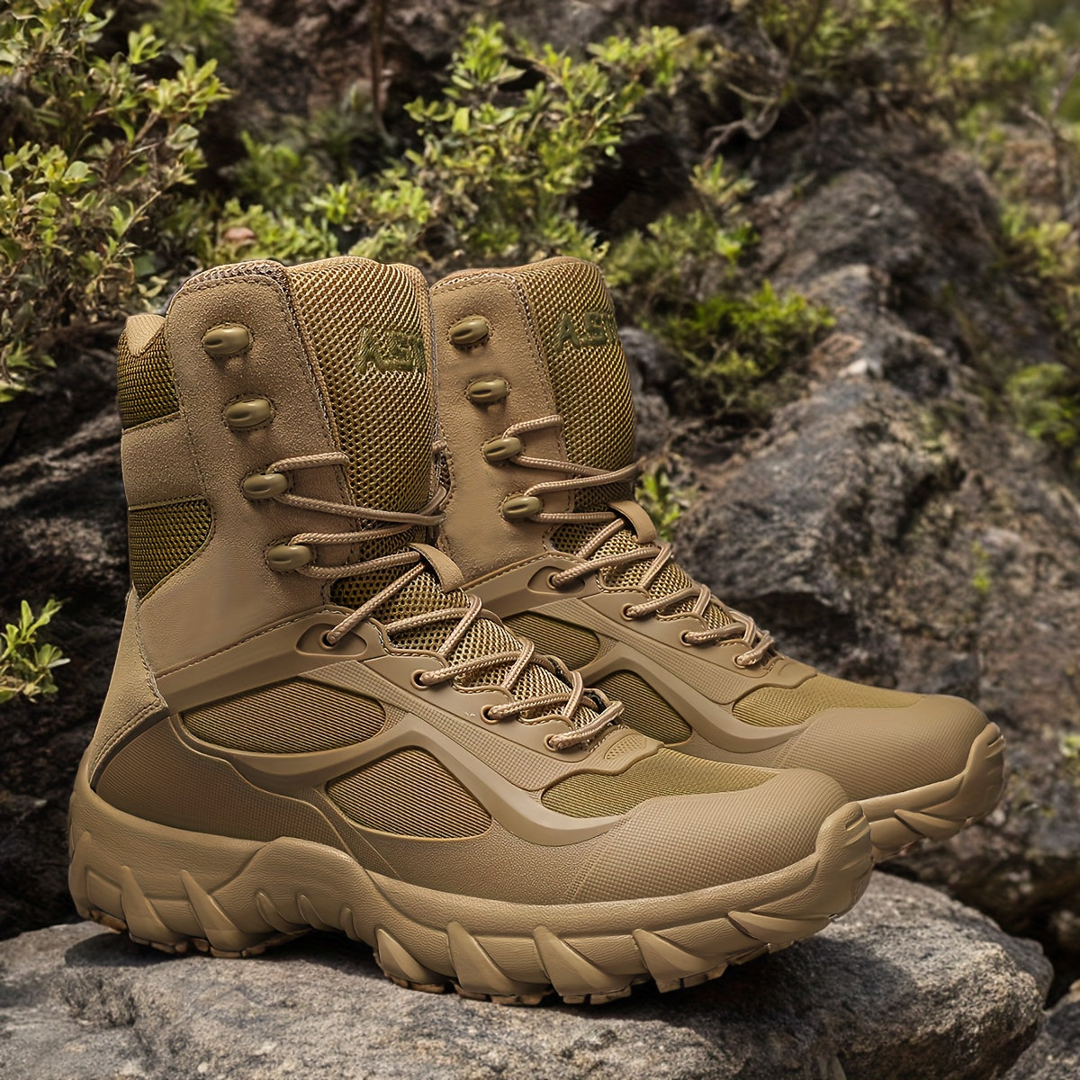 Men's Lightweight Tactical Hiking Boots with Faux Upper and PVC Sole for Outdoor and Daily Use